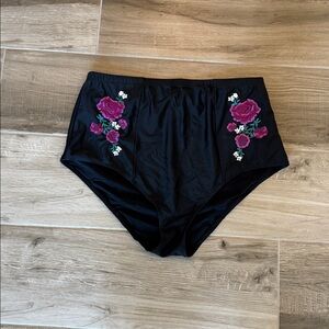 Torrid 2 high waist full coverage floral embroidered swim bottom
